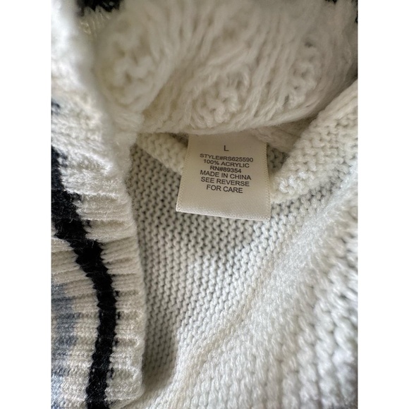 Ultra Flirt Cream Cable Knit Varsity Sweater with Black “A” Patch - Picture 4 of 6